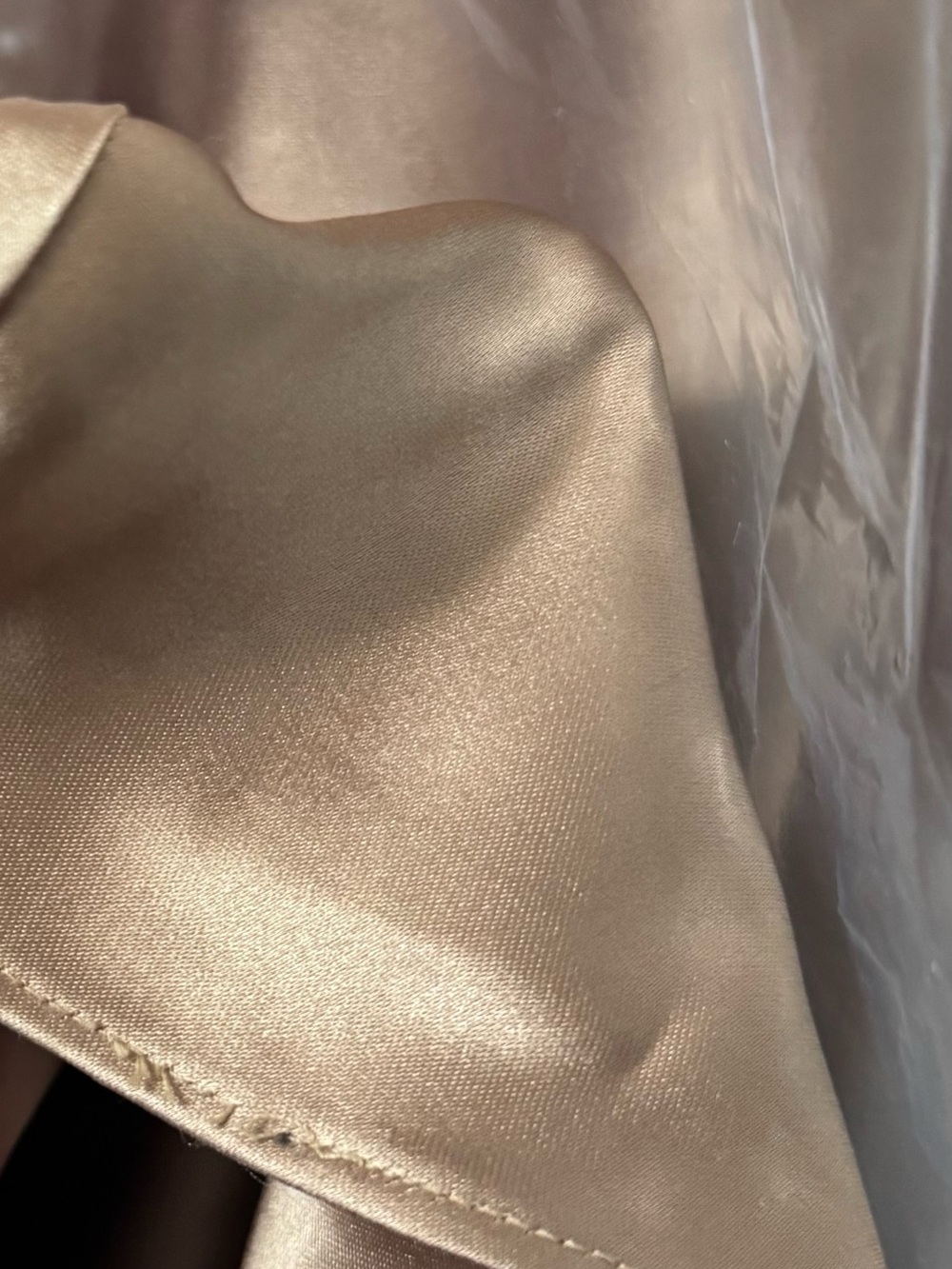 Alex Marie One-Shoulder Satin Gown in Warm Gold - Picture 8 of 12